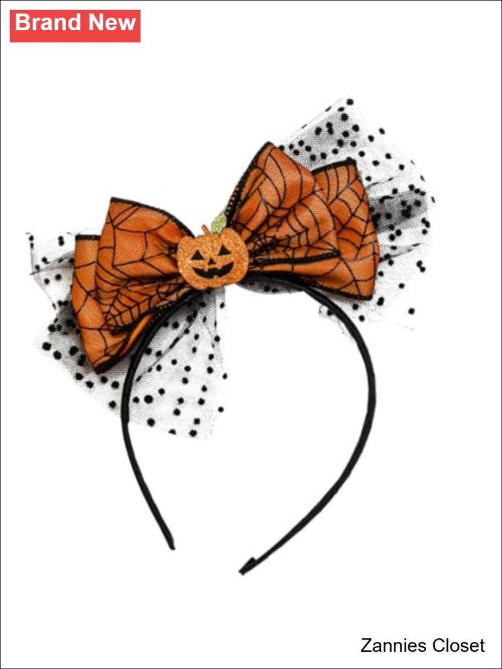 👻 Halloween Bow Knot Headband Fascinator Mesh Pumpkin Cosplay Party Prop